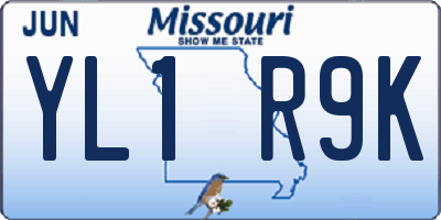 MO license plate YL1R9K