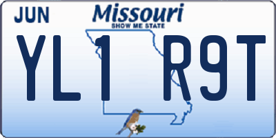 MO license plate YL1R9T