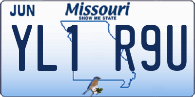 MO license plate YL1R9U