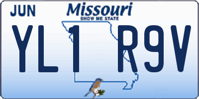 MO license plate YL1R9V