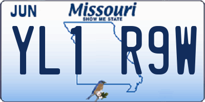MO license plate YL1R9W