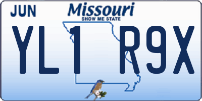 MO license plate YL1R9X