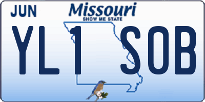 MO license plate YL1S0B
