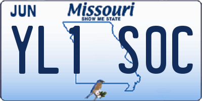 MO license plate YL1S0C