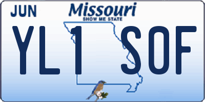MO license plate YL1S0F