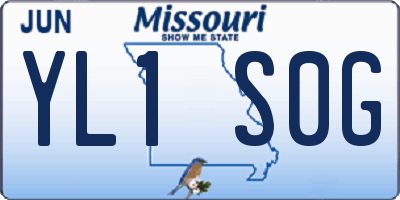 MO license plate YL1S0G