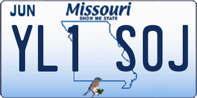 MO license plate YL1S0J