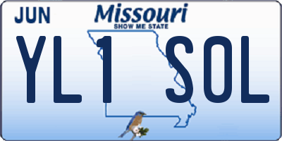 MO license plate YL1S0L