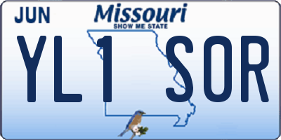 MO license plate YL1S0R