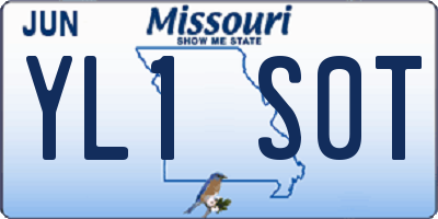 MO license plate YL1S0T