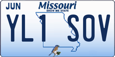 MO license plate YL1S0V