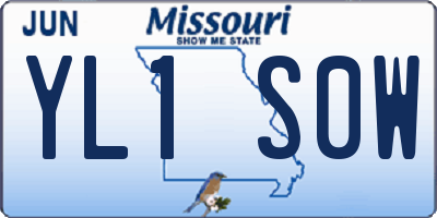 MO license plate YL1S0W