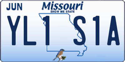 MO license plate YL1S1A