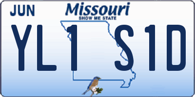 MO license plate YL1S1D