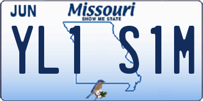 MO license plate YL1S1M