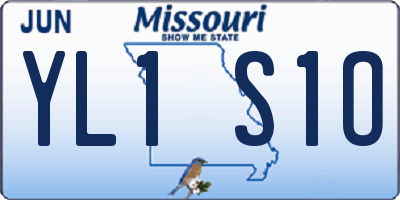 MO license plate YL1S1O