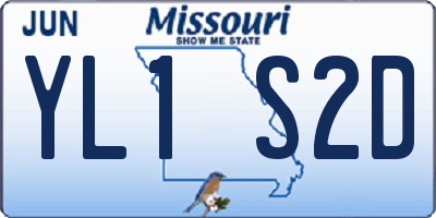 MO license plate YL1S2D