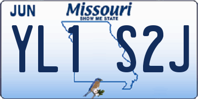 MO license plate YL1S2J