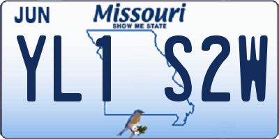 MO license plate YL1S2W