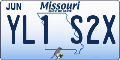 MO license plate YL1S2X