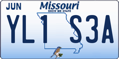 MO license plate YL1S3A