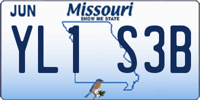MO license plate YL1S3B