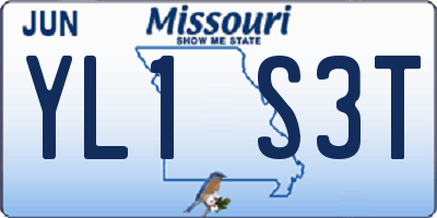 MO license plate YL1S3T