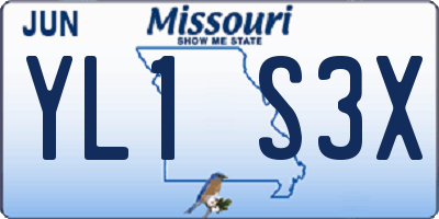 MO license plate YL1S3X