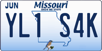 MO license plate YL1S4K