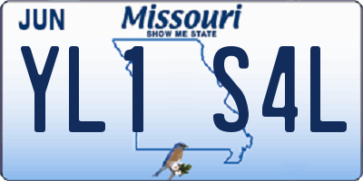 MO license plate YL1S4L