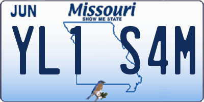 MO license plate YL1S4M
