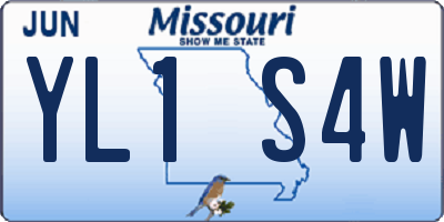 MO license plate YL1S4W