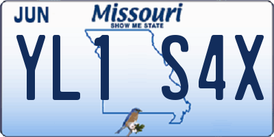 MO license plate YL1S4X