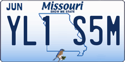 MO license plate YL1S5M