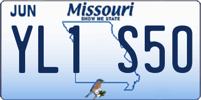 MO license plate YL1S5O