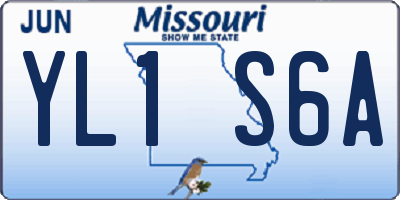 MO license plate YL1S6A