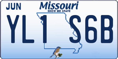 MO license plate YL1S6B