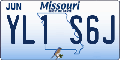 MO license plate YL1S6J