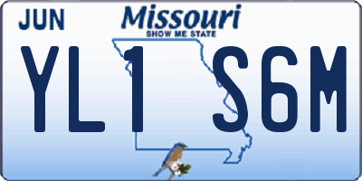 MO license plate YL1S6M