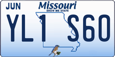 MO license plate YL1S6O