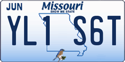 MO license plate YL1S6T