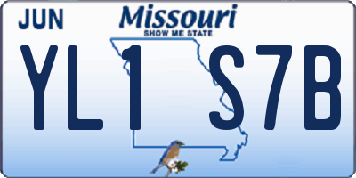 MO license plate YL1S7B