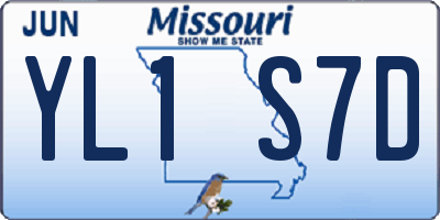 MO license plate YL1S7D