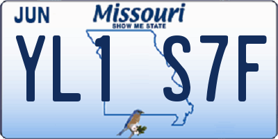 MO license plate YL1S7F