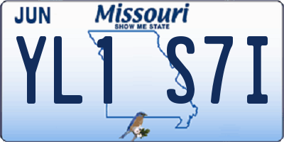 MO license plate YL1S7I