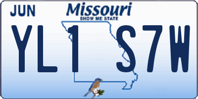 MO license plate YL1S7W