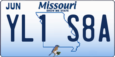 MO license plate YL1S8A