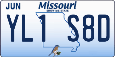 MO license plate YL1S8D