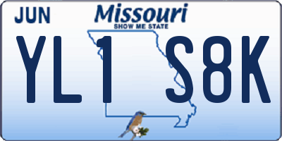 MO license plate YL1S8K