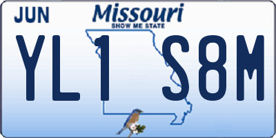 MO license plate YL1S8M